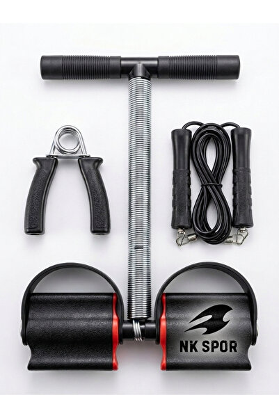 NK Spor 3’lü Fonksiyonel Body Trimmer Seti - Body Trimmer Karın Egzersiz Alet-El Yayı ve Atlama İpi