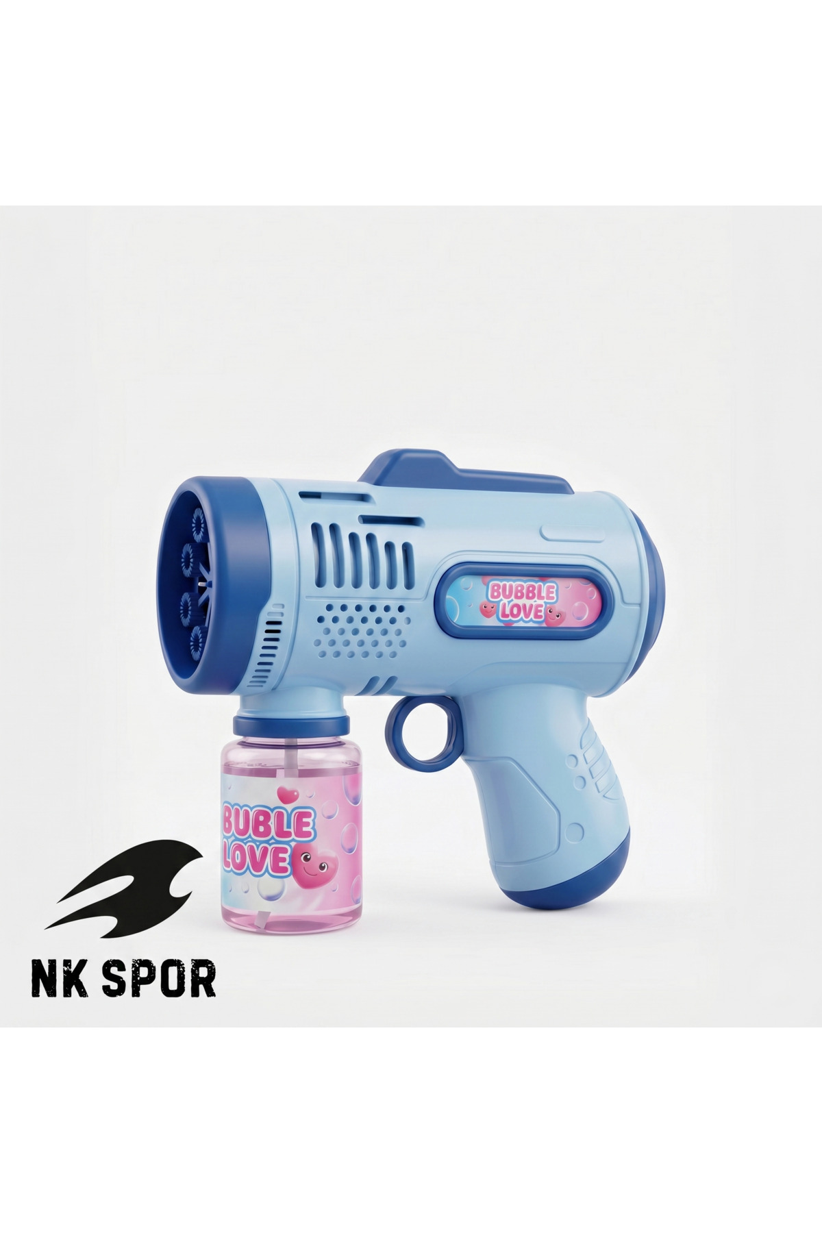 NK Spor Bubble Gun Köpük Makinesi - Balon Suyu Hediyeli Otomatik Oyuncak Tabanca-Otomatik Köpük Tabancası - 1000+ Baloncuk Kapasiteli Işıklı Bubble Gun Oyuncak - Mavi